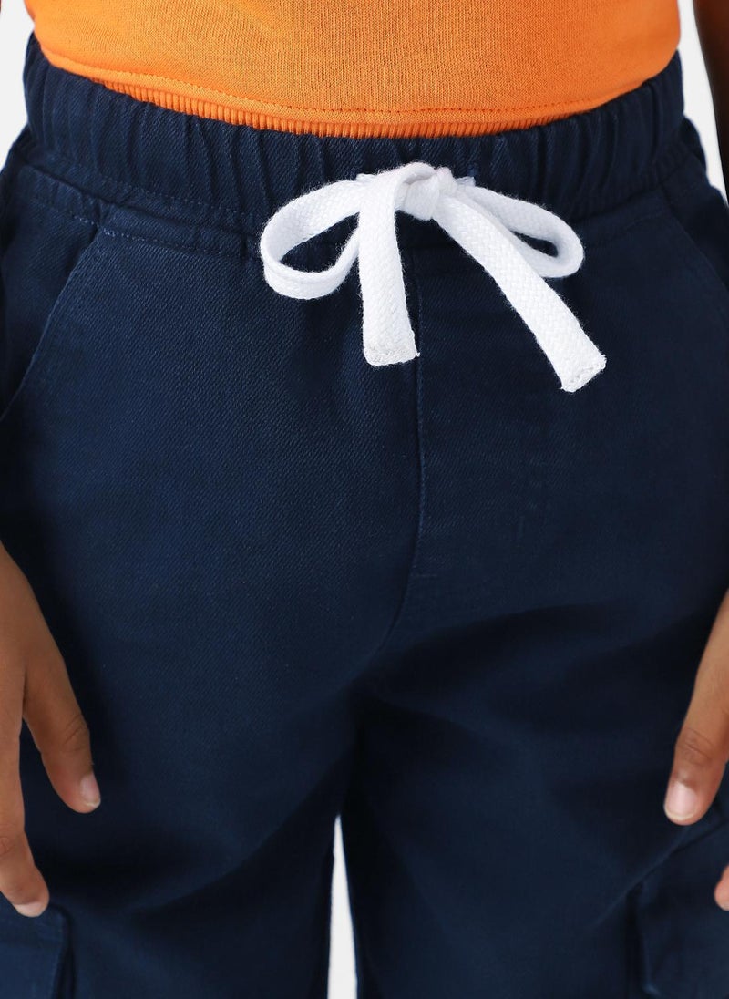 Nautinati Boys Bear Patch Denim Cargo Style Joggers