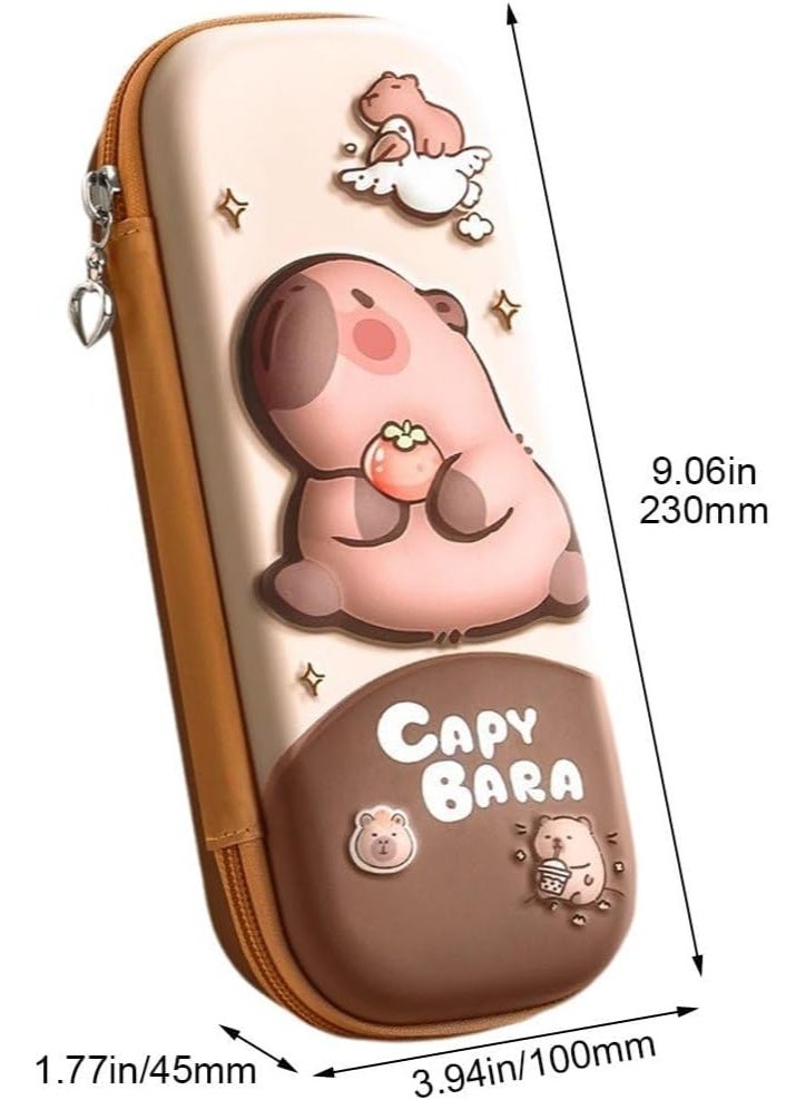 capybara Cute Capybara Pencil Case, Cartoon Design, Waterproof Stationery Organizer with Large Capacity and Zipper Closure, Perfect for Kids and Teens, Ideal for School, Office, and Travel - Image 2