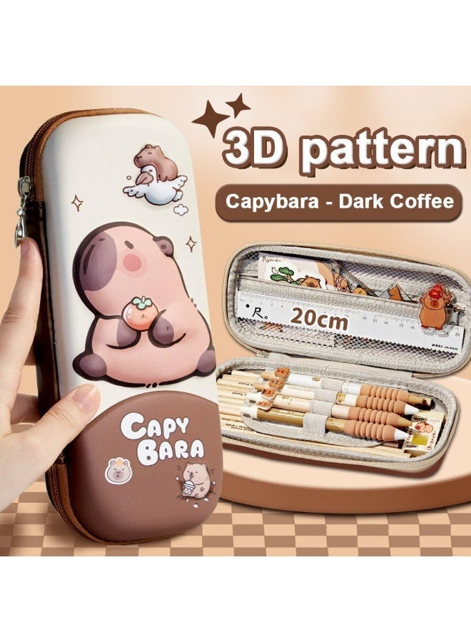 capybara Cute Capybara Pencil Case, Cartoon Design, Waterproof Stationery Organizer with Large Capacity and Zipper Closure, Perfect for Kids and Teens, Ideal for School, Office, and Travel - Image 3
