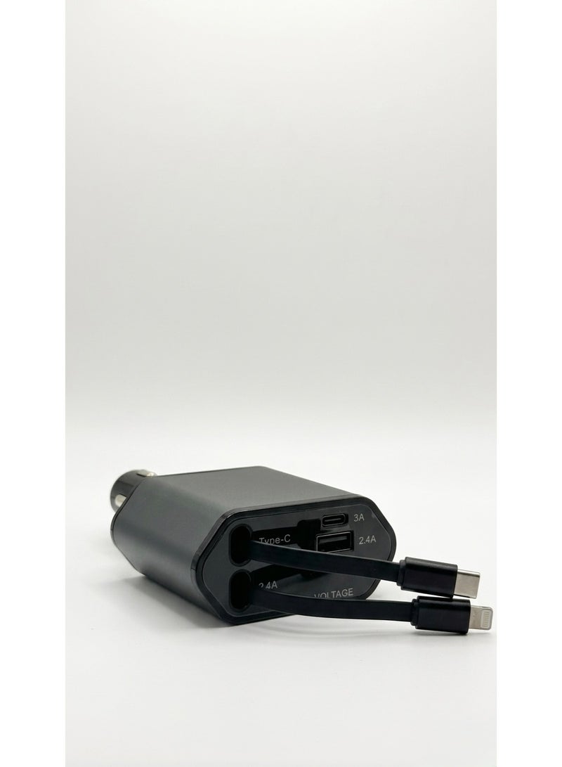 إيرتاب AirTAB 66W 4-in-1 Super Fast Car Charger Adapter - Model A1 (Retractable) - Image 4