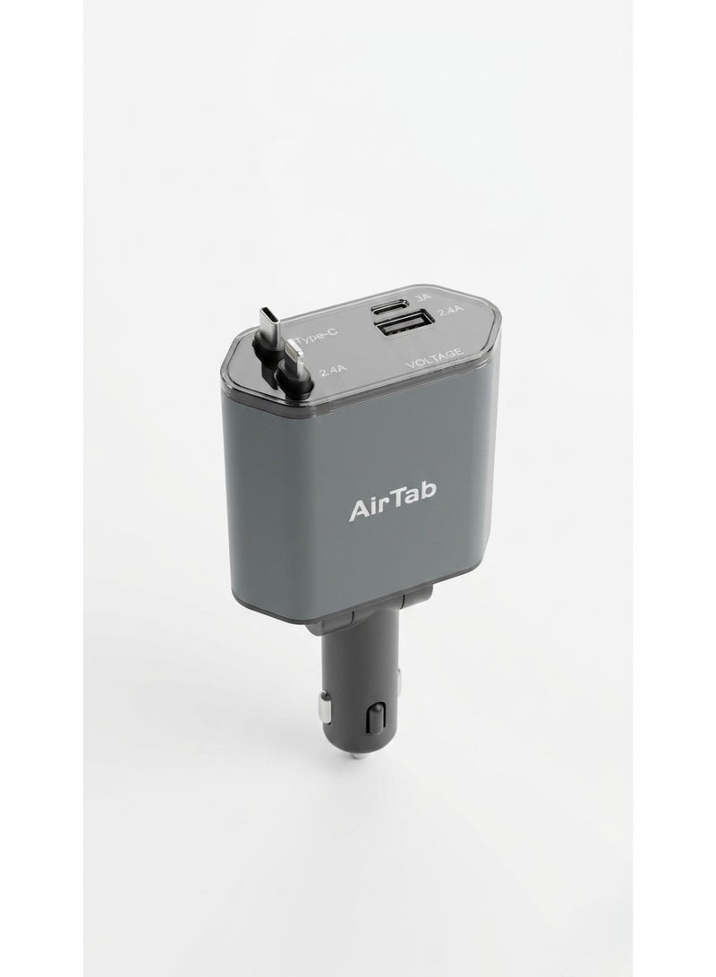 إيرتاب AirTAB 66W 4-in-1 Super Fast Car Charger Adapter - Model A1 (Retractable) - Image 3
