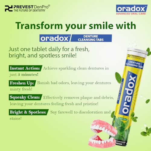ORADOX DENTURE CLEANSING TABLETS (30 Count) | Denture Cleaning | Faster in Action | Odor Removal Daily Hygiene Care - Image 3