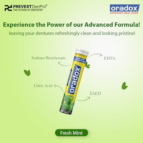 ORADOX DENTURE CLEANSING TABLETS (30 Count) | Denture Cleaning | Faster in Action | Odor Removal Daily Hygiene Care - Image 5