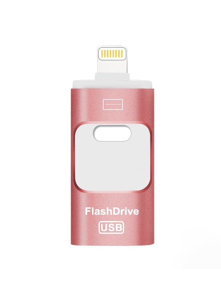AROAQ - 256GB USB Flash Drive, Shock Proof Durable External USB Flash Drive, Safe And Stable USB Memory Stick, Convenient And Fast I-flash Drive for iphone, (256GB Rose Gold) - Image 1