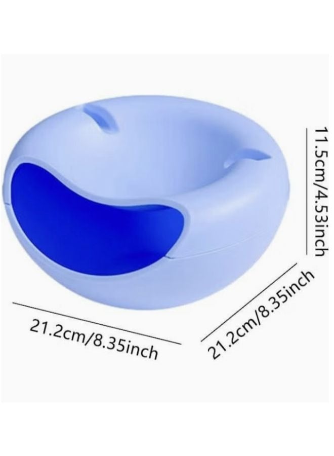 EasyLife 2 Pieces Creative Lazy Fruit Dish Snacks Nut Melon Seeds Bowl Double Layer Plastic Candy Plate Peels Shells Storage Bowl Desk Home Decor  - Image 2