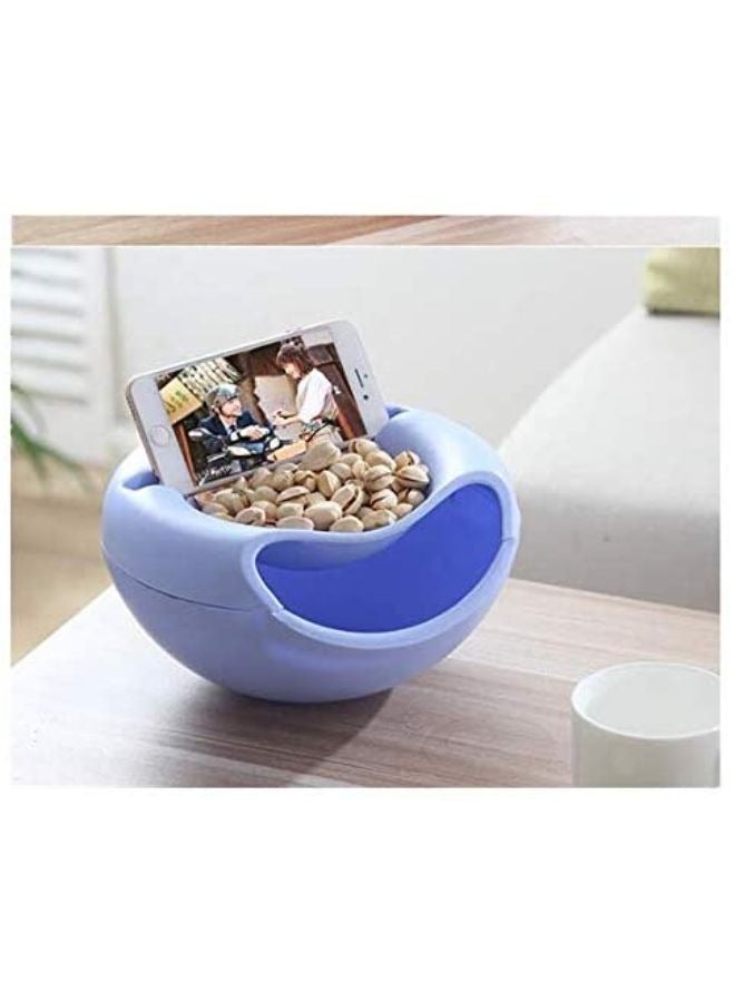 EasyLife 2 Pieces Creative Lazy Fruit Dish Snacks Nut Melon Seeds Bowl Double Layer Plastic Candy Plate Peels Shells Storage Bowl Desk Home Decor  - Image 4