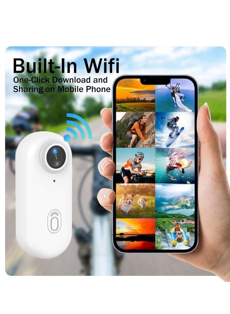 موكوم 4 كيلو الإبهام عمل كاميرا الترا هد واي فاي عمل كاميرا-المغناطيسي ، للماء 30 متر ، يمكن ارتداؤها الجسم كام مع 360 Clip كليب ، ح. 265 ، حلقة تسجيل ، 120 دقيقة البطارية-حر اليدين بوف لركوب الدراجات ، السفر ، الرياضة ، في الهواء الطلق ، الاستخدام اليومي و مدونة فيديو - Image 2