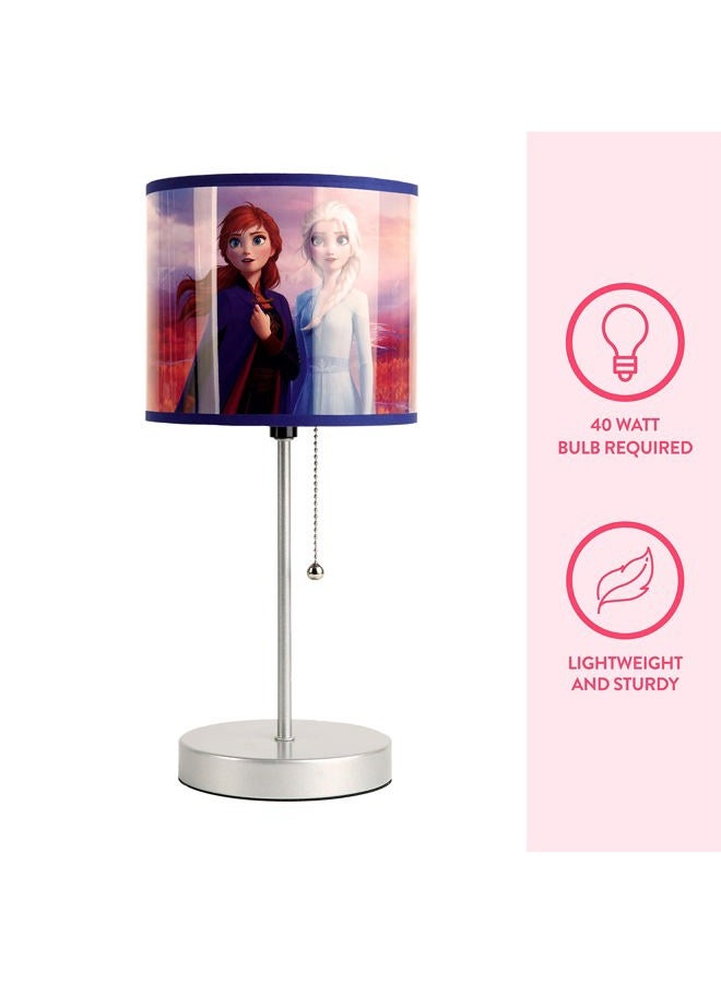 Idea Nuova Frozen 2 Stick Table Kids Lamp with Pull Chain, Metal, Themed Printed Decorative Shade - Image 3