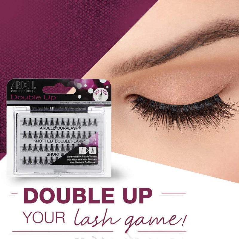 Ardell False Eyelashes Double Up Individuals Lashes Knotted - Short Black, DIY Lash Clusters, Reusable Eyelash Extensions, 4 Pack - Image 2
