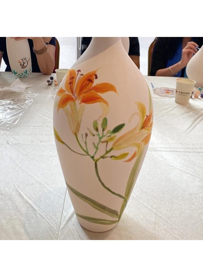 Beauenty Water Extension Painting Material Blank Kindergarten Plain Burning Embryo Parent-child Hand-painted Gypsum White Vase Ceramic Art Non-Color:28-5 White  - Image 4