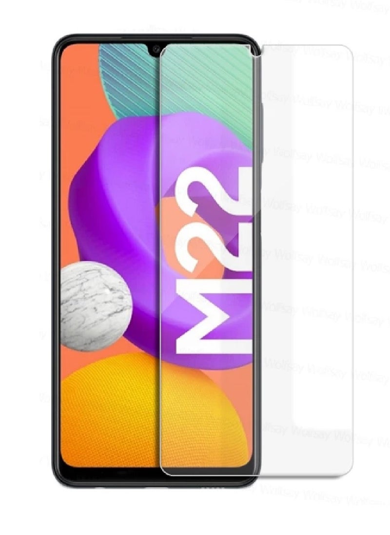 Super Tempered Glass Screen Protector Clear Designed For Samsung Galaxy M22 Full Screen Coverage And Bubble Free - Image 1