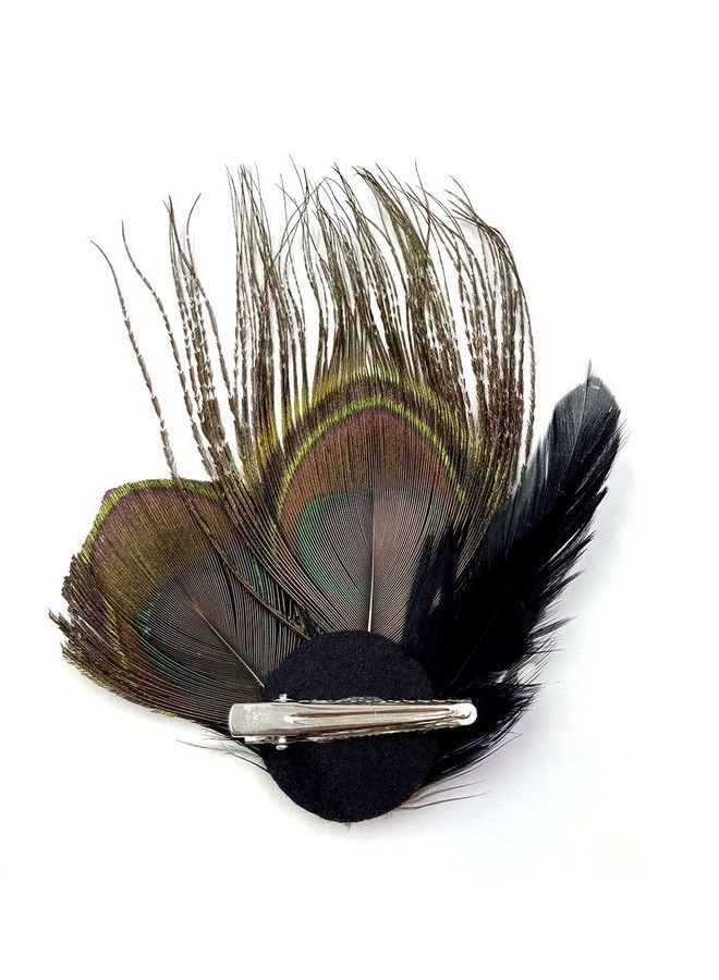 Aliotech Beautiful Butterfly Peacock Feather Hair Clip Pins With Rhinestonesfeather Hair Clip Pin Bridal Wedding Dance Party Hair Accessory - Image 3