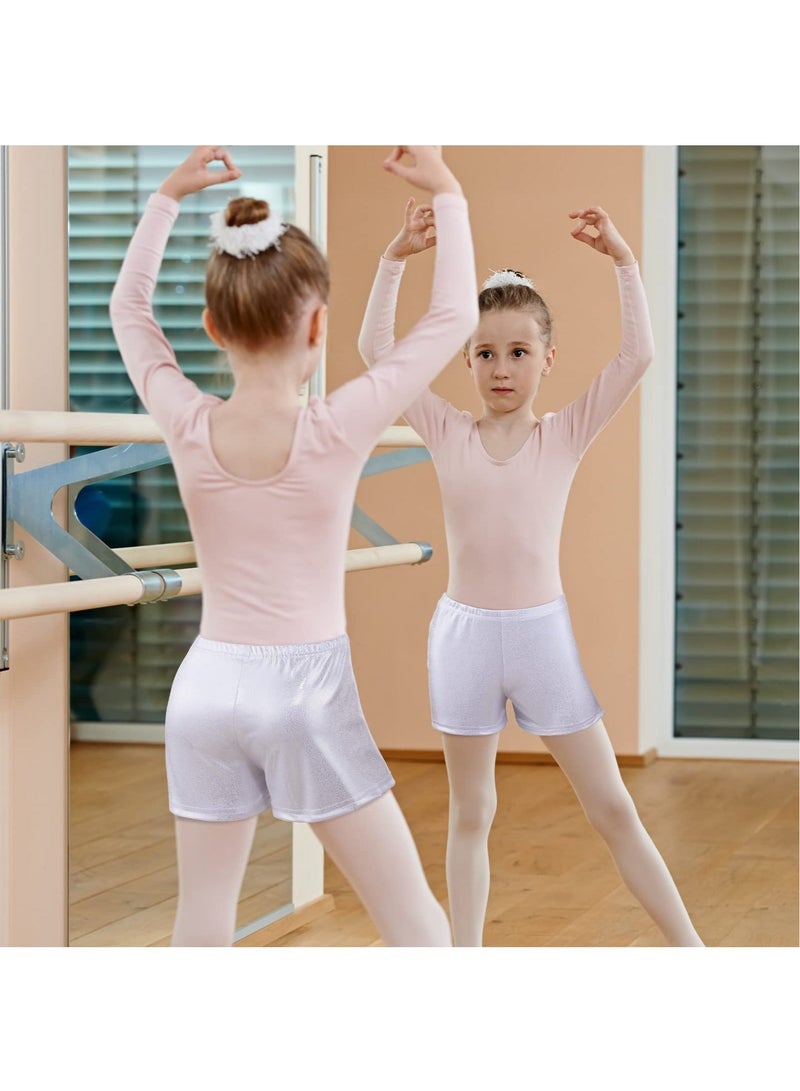 Captaintech Girls' Glitter Gymnastics & Ballet Dance Shorts - 2 Pcs Metallic Tumbling Athletic Shorts for Kids and Toddlers, Sparkling Dancewear for Training & Performance - Image 4