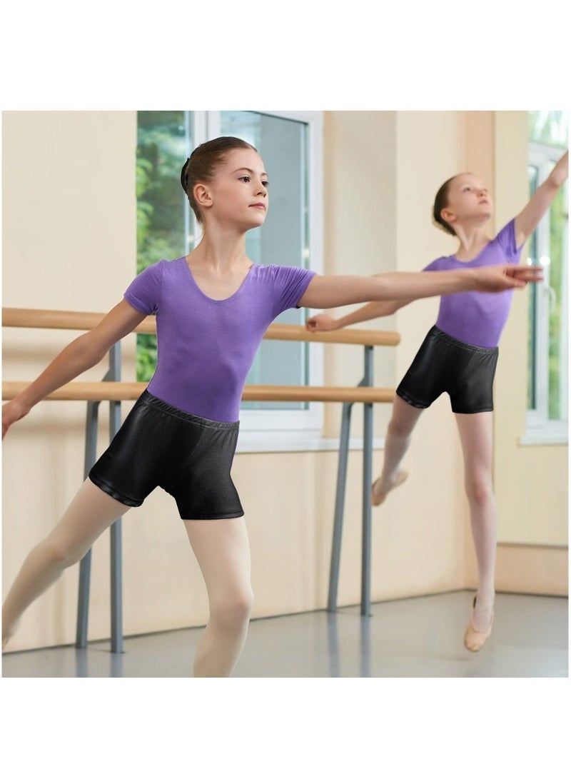 Captaintech Girls' Glitter Gymnastics & Ballet Dance Shorts - 2 Pcs Metallic Tumbling Athletic Shorts for Kids and Toddlers, Sparkling Dancewear for Training & Performance - Image 5