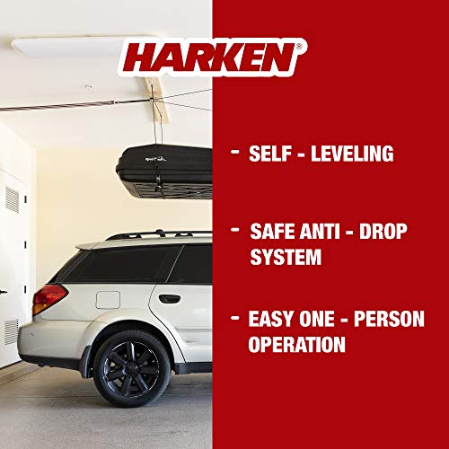 HARKEN Hoister Heavy Cargo Carrier Overhead Garage Storage 4-Point Hoist System for 145lb Carriers, Small Dinghys, Kayaks, Canoes, Heavy Storage (145lb max load,16ft.Ceiling), Model 7803.16 - Image 2