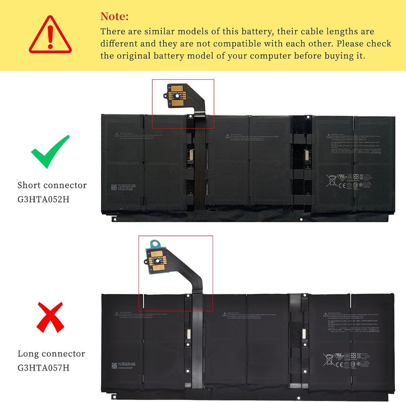 G3HTA052H DYNT02 Battery for Microsoft Surface Laptop 3 Gen 13 Inch Keyboard Base 1867 1868 Series 7.58V/45.8Wh/6041mAh/6-Cell - Image 3