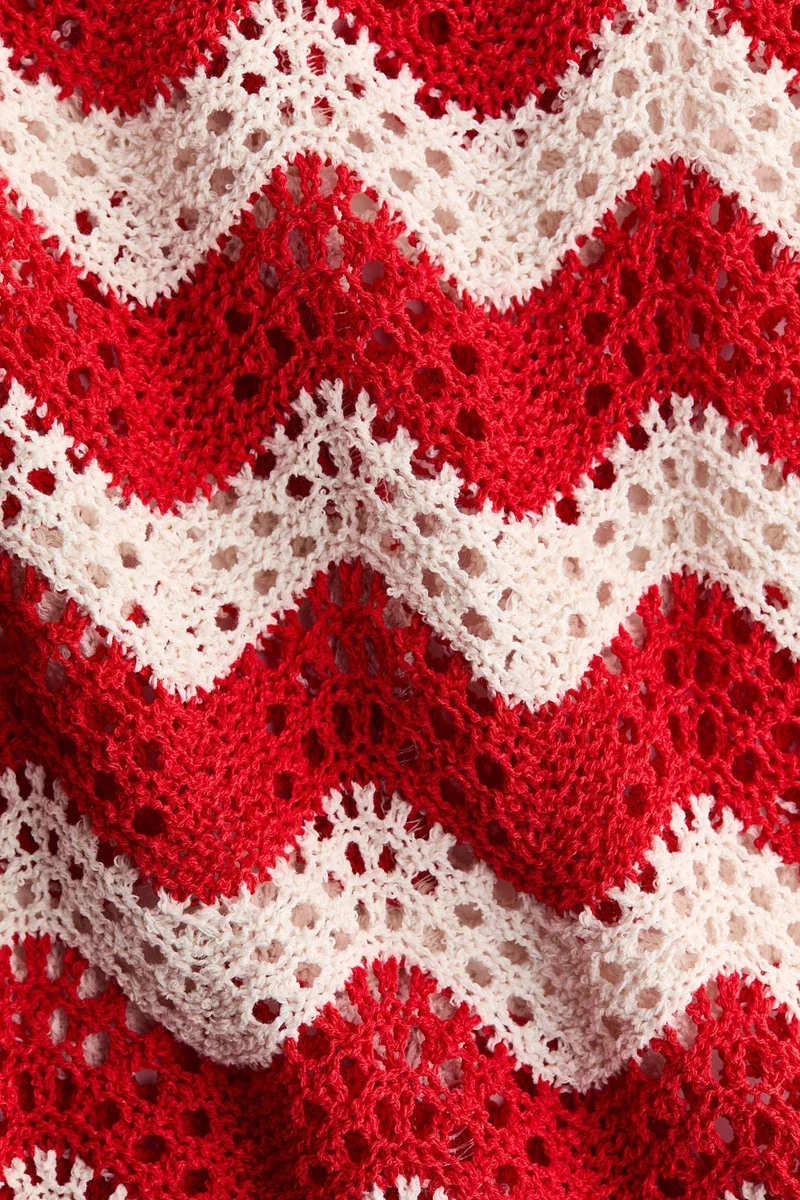 H&M Crochet-look jacquard jersey top