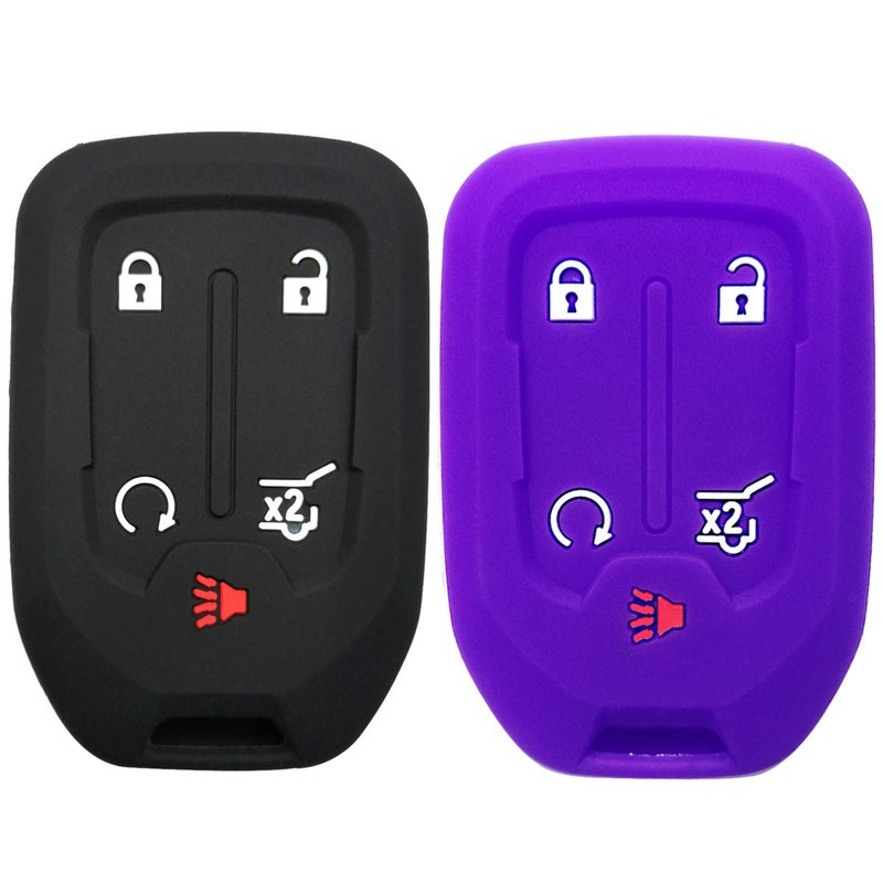 2Pcs Coolbestda Silicone 5Buttons Smart Key Fob Accessories Remote Cover Glove Skin Jacket for 2019 2020 2021 2022 GMC Acadia Terrain Yukon Chevrolet Suburban Tahoe HYQ1AA 13584502 1551AAA