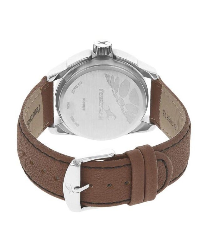 Fastrack By Titan Quartz Analog Black Dial Leather Strap Watch for Men 3089sl05 - Image 4
