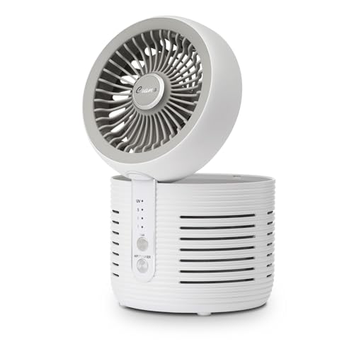 Crane 2-in-1 Air Purifier and Desk Fan Combo - Ideal for Office, Night Stand, Dorm, or Small Bedroom - HEPA Filter - Image 1