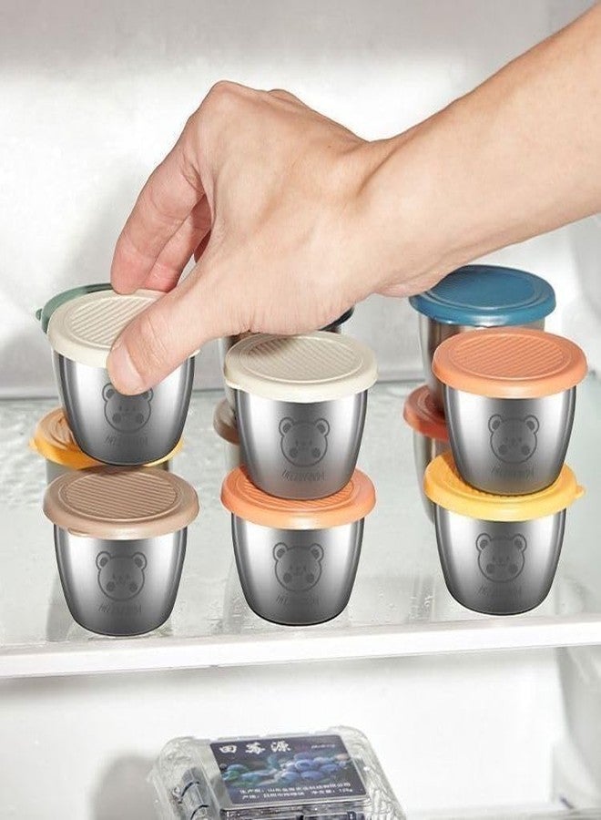 DEAL NUT Stainless Steel Sauce Cup with Lid, Small, Silver, Leak-Proof,50g, for Salad, Chutney, Tiffin, Lunch, Travel (4) - Image 2