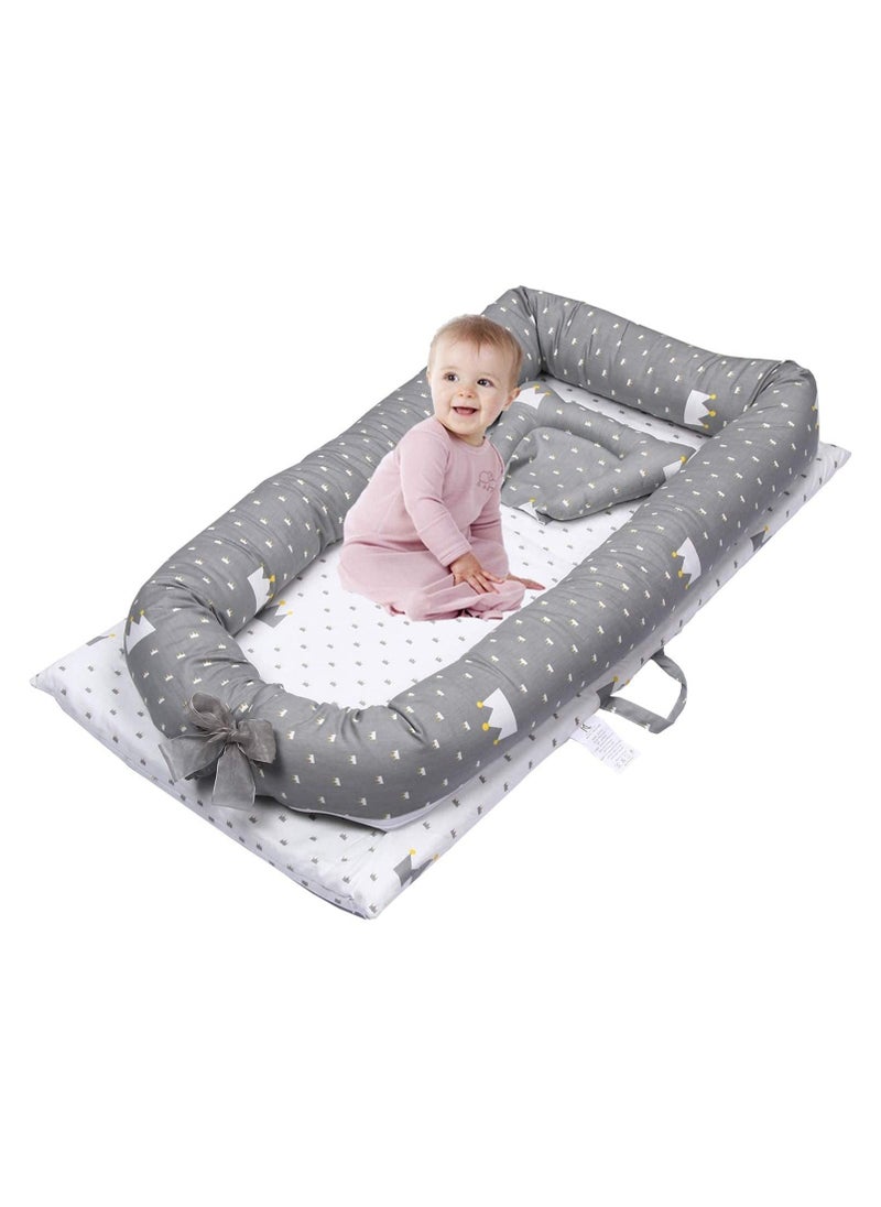 Gonice Baby Bassinet for Bed Baby Nest Striped Baby Lounger - Breathable & Hypoallergenic Co-Sleeping Baby Bed - Newborn Lounger Portable Crib for Bedroom/Travel  - Image 3