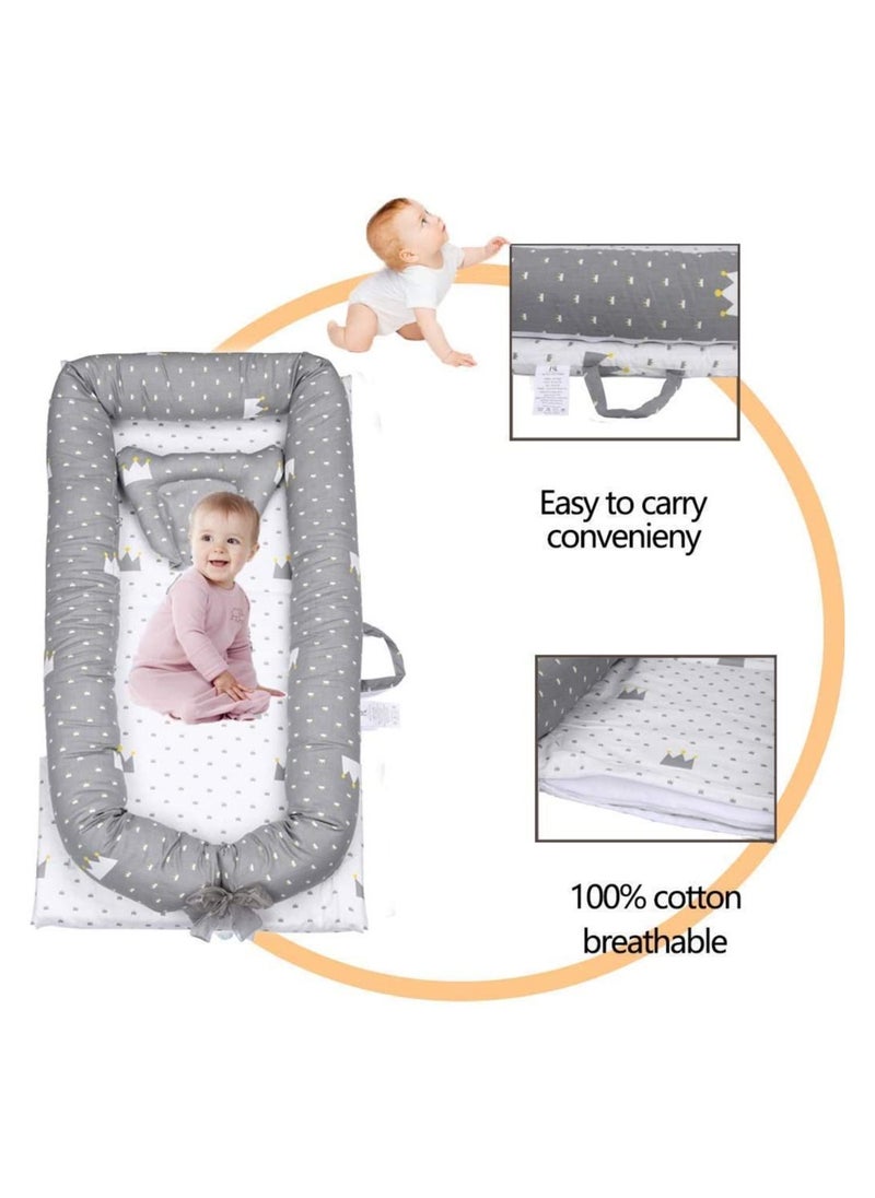 Gonice Baby Bassinet for Bed Baby Nest Striped Baby Lounger - Breathable & Hypoallergenic Co-Sleeping Baby Bed - Newborn Lounger Portable Crib for Bedroom/Travel  - Image 2