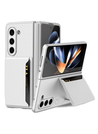 Luxury PU Leather Case for Samsung Galaxy Z Fold 5 5G - Shockproof Wallet Card Slot Cover with Kickstand - Silver - pzsku/ZF7318B360B81B11D493FZ/45/_/1695281601/809fdedc-d5ba-44ce-bdd0-fbb931ce8e26