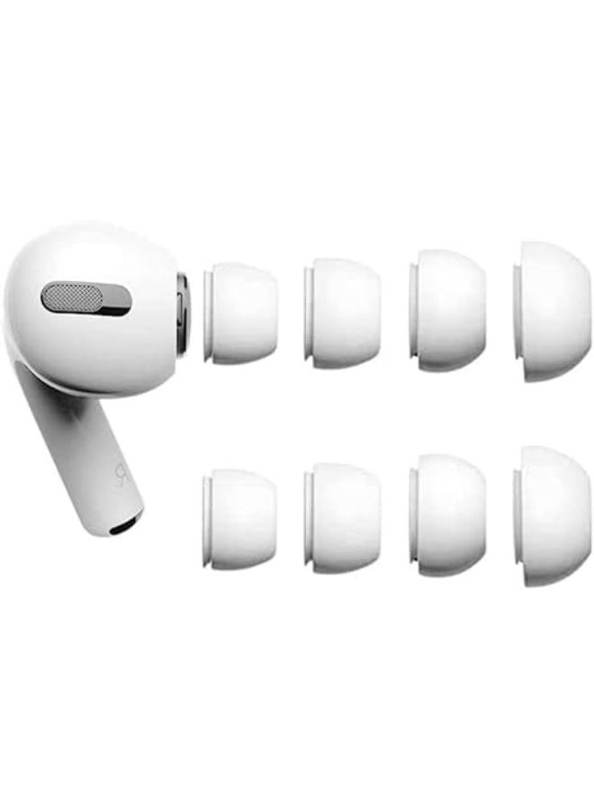 4 Pairs Eartips Covers Case for AirPods Pro 3(2025),Eartips Covers Earuds Cover Silicone Compatible with AirPods Pro 3, XXS/XS/S/L White - Image 2