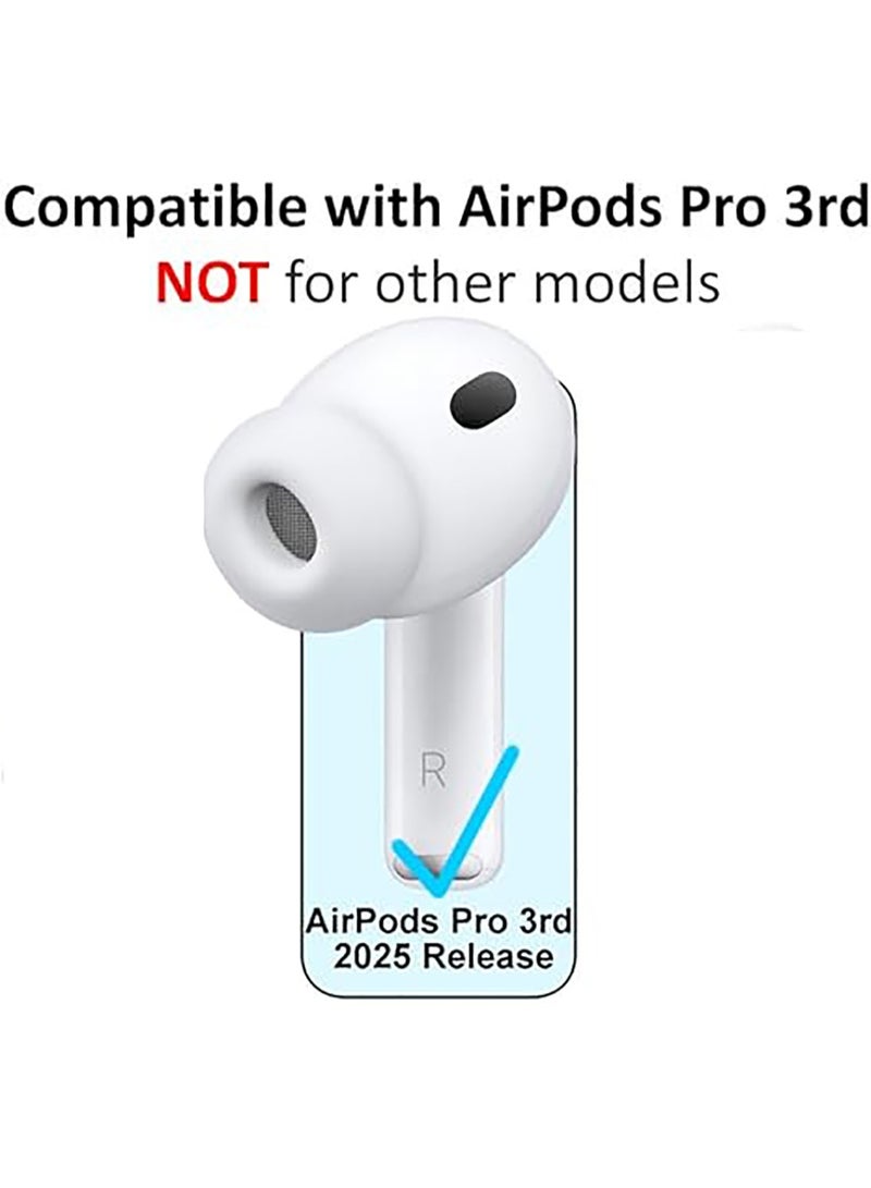 4 Pairs Eartips Covers Case for AirPods Pro 3(2025),Eartips Covers Earuds Cover Silicone Compatible with AirPods Pro 3, XXS/XS/S/L White - Image 3