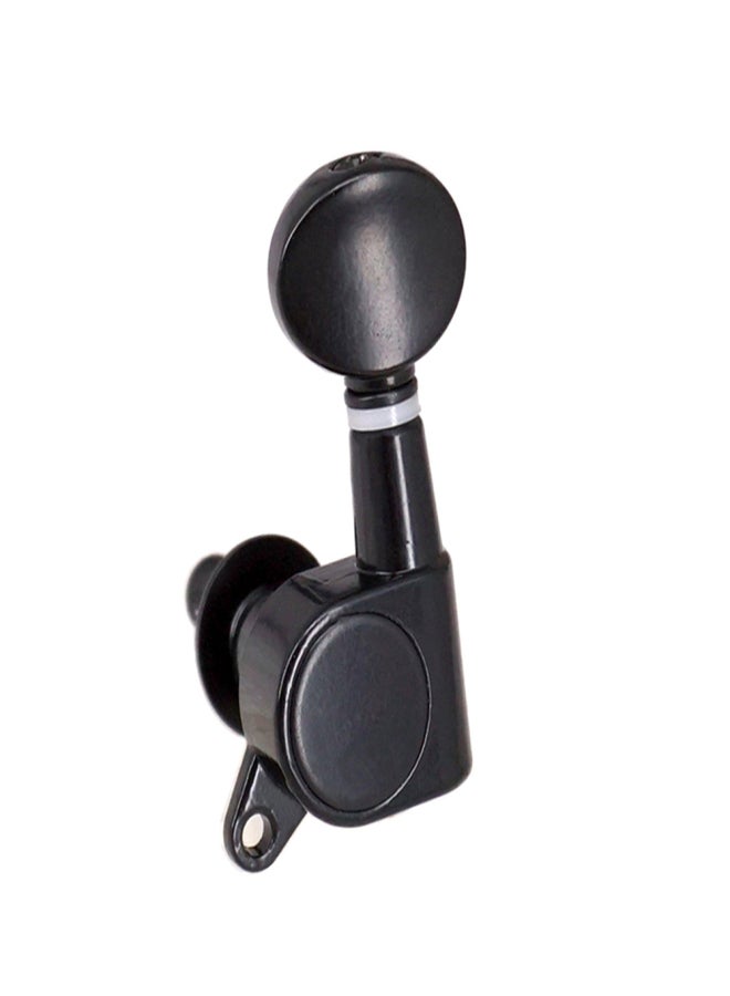 Guitar String Tuning Pegs Tuning Machines Sealed Machine Heads Grover Tuners Tuning Keys Oval Button 6 Left for Electric Guitar or Acoustic Guitar Chrome Black - Image 3