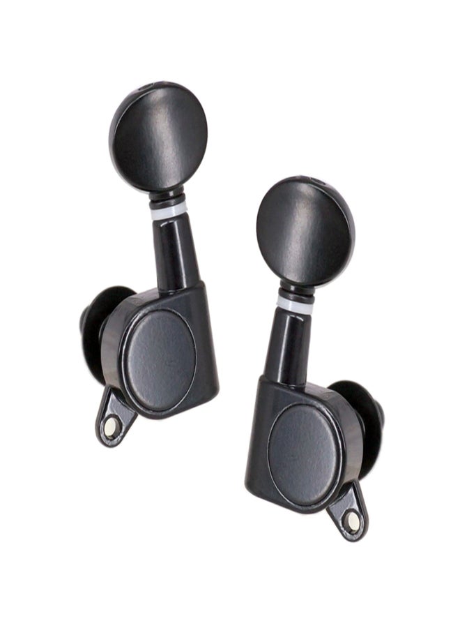 Guitar String Tuning Pegs Tuning Machines Sealed Machine Heads Grover Tuners Tuning Keys Oval Button 6 Left for Electric Guitar or Acoustic Guitar Chrome Black - Image 2