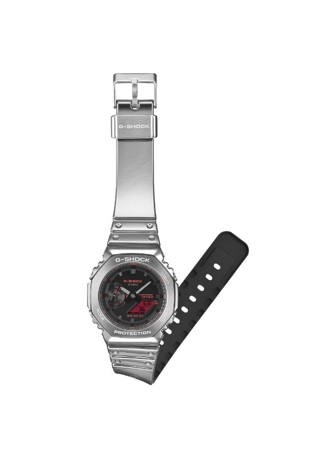 Casio G-Shock GM-2100YRA-8A Analog Digital Men's Watch Stainless Steel Bezel 200M Water Resistant Silver - Image 3