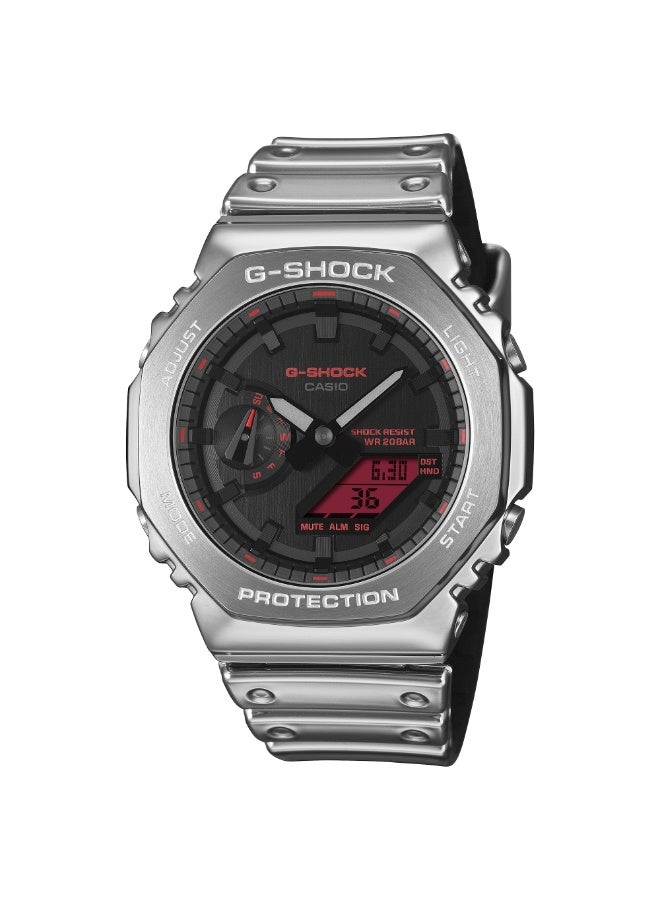 Casio G-Shock GM-2100YRA-8A Analog Digital Men's Watch Stainless Steel Bezel 200M Water Resistant Silver - Image 1