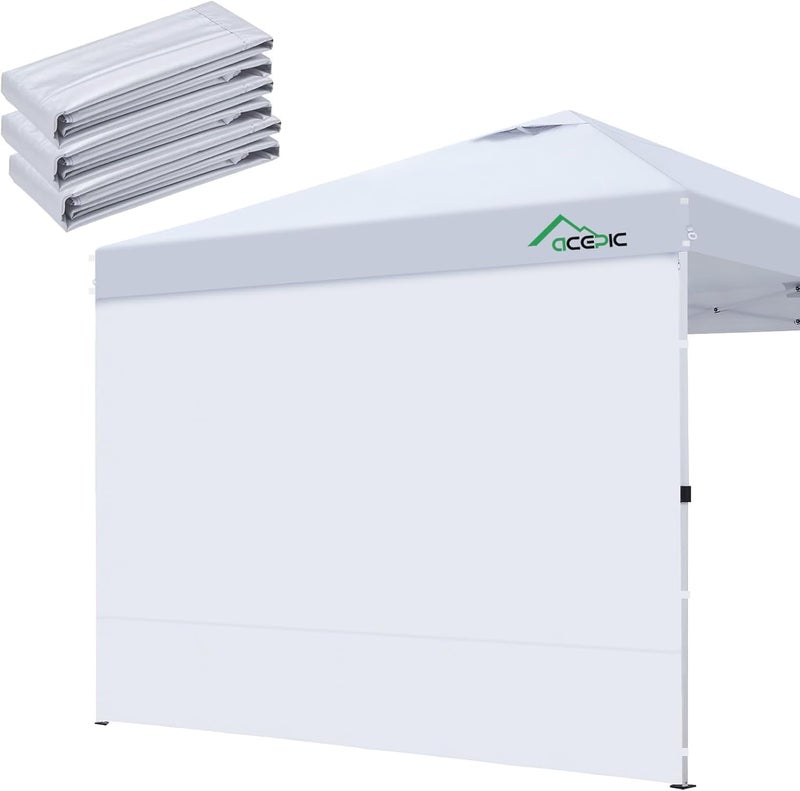 Acepic Pack of 3 Side Walls for Gazebo 3 x 3 m, Gazebo Side Wall for Garden Gazebo and Folding Gazebo with Fastening, 210D Waterproof, White, Without Canopy (White, 3 x 3 m) - Image 1