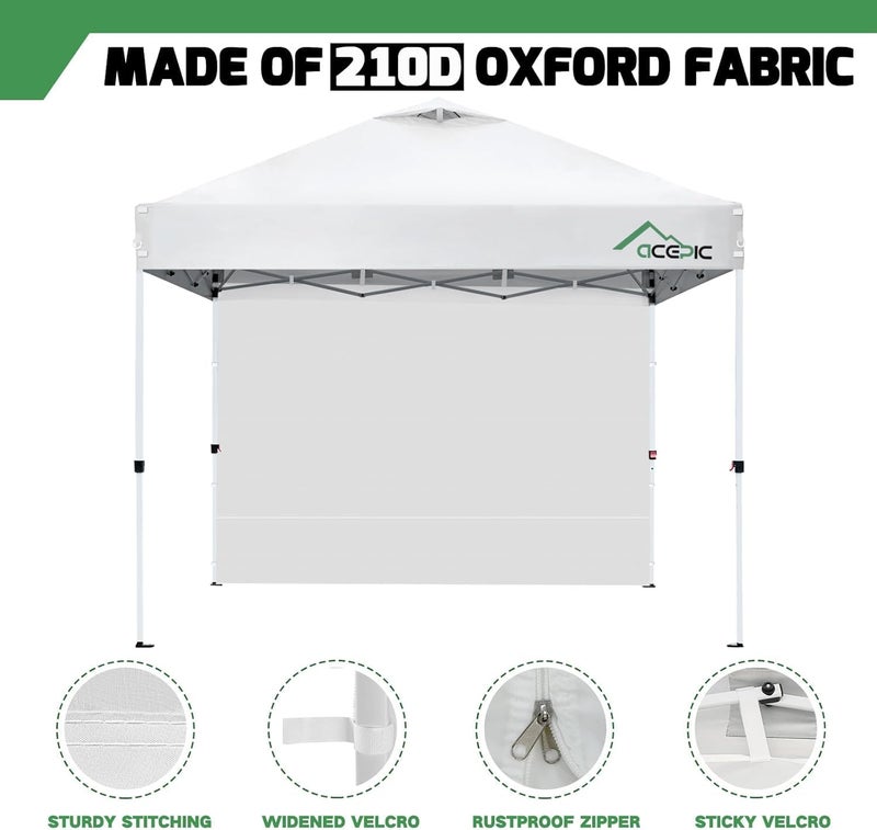 Acepic Pack of 3 Side Walls for Gazebo 3 x 3 m, Gazebo Side Wall for Garden Gazebo and Folding Gazebo with Fastening, 210D Waterproof, White, Without Canopy (White, 3 x 3 m) - Image 5
