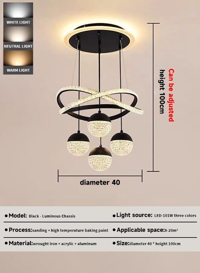 Modern minimalist restaurant, LED bedroom staircase creative pendant light, luxurious living room, high-end atmosphere dining lamp - Image 4