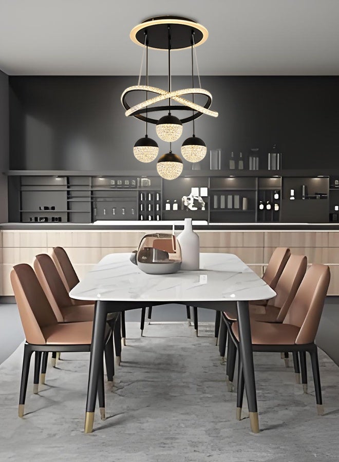 Modern minimalist restaurant, LED bedroom staircase creative pendant light, luxurious living room, high-end atmosphere dining lamp - Image 2