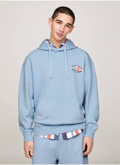 TOMMY JEANS Men's Archive Back Graphic Relaxed Fit Hoody -  Pure cotton, Blue  - Image 1