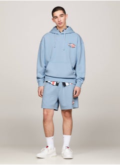 TOMMY JEANS Men's Archive Back Graphic Relaxed Fit Hoody -  Pure cotton, Blue  - Image 3