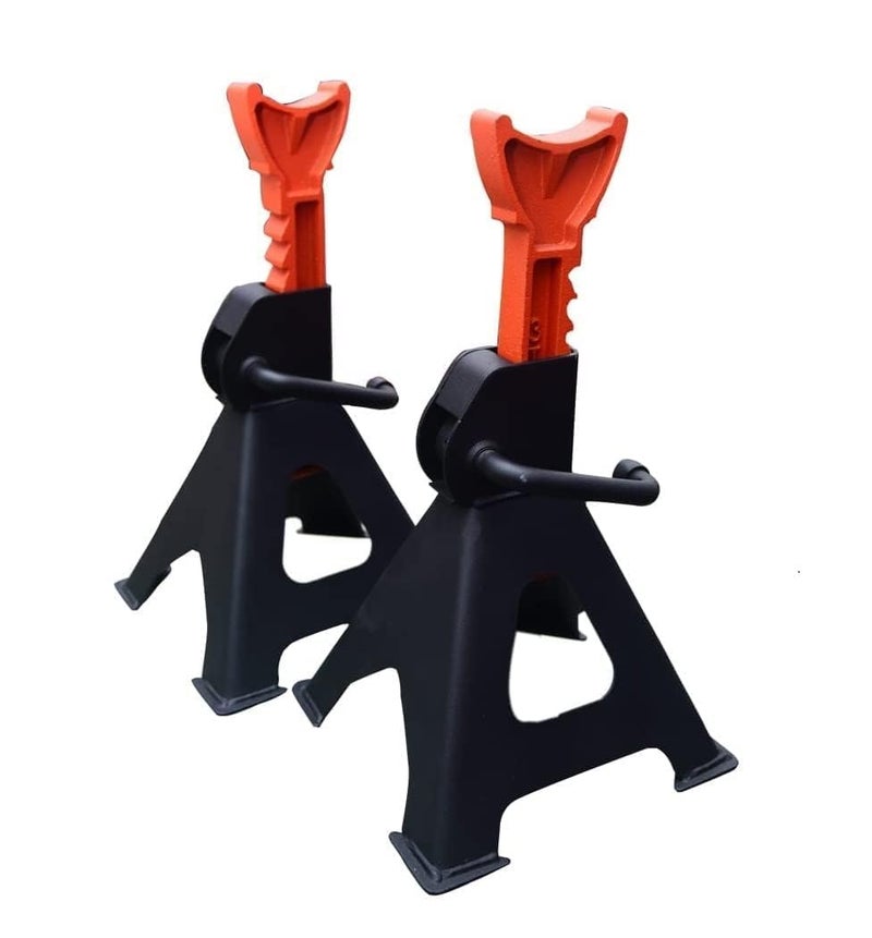 HELLARO Car Jack Stand, Steel Jack Stands with 3 Ton Capacity with Heavy Duty Self Locking Ratchet Handle (1 Pair) - Image 1