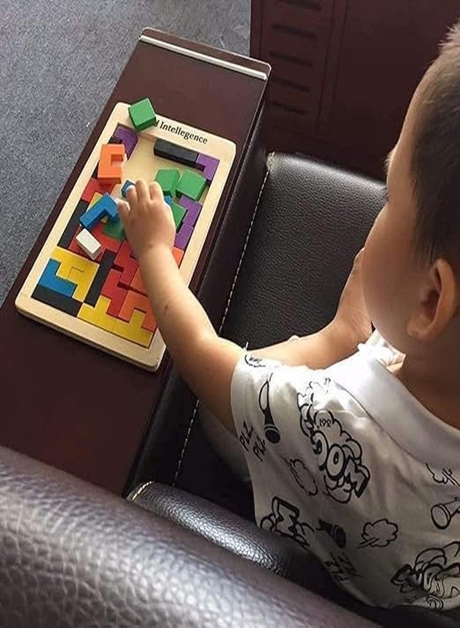 Prescent Colorful Wooden Jigsaw Educational Intelligence Learning Puzzle Toy Gifts for Kids and More (40pc Set) - Image 4