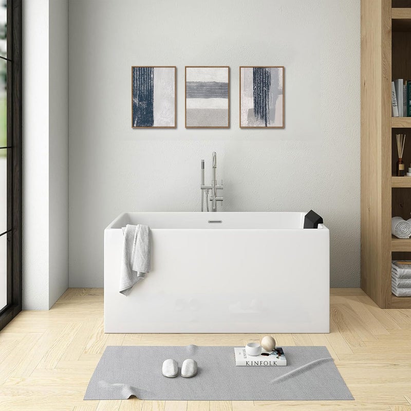 KISSFOX فن الجدران المؤطر من كيس فوك 3 قطع - ديكور جدران تجريدي - صور بتصميم نسيج أزرق بحري - فن قماش حديث بسيط - لوحات فاخرة كبيرة لغرفة المعيشة وغرفة النوم والمكتب - Image 3