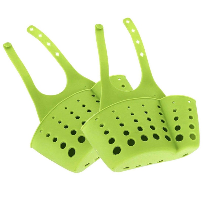 Brezzycloud Kitchen Bathroom Spong, Soap Silicone Hanging Organizer for Faucet Sink with Water Draining Holes (Multi-Color) (Set of 2) - Image 2