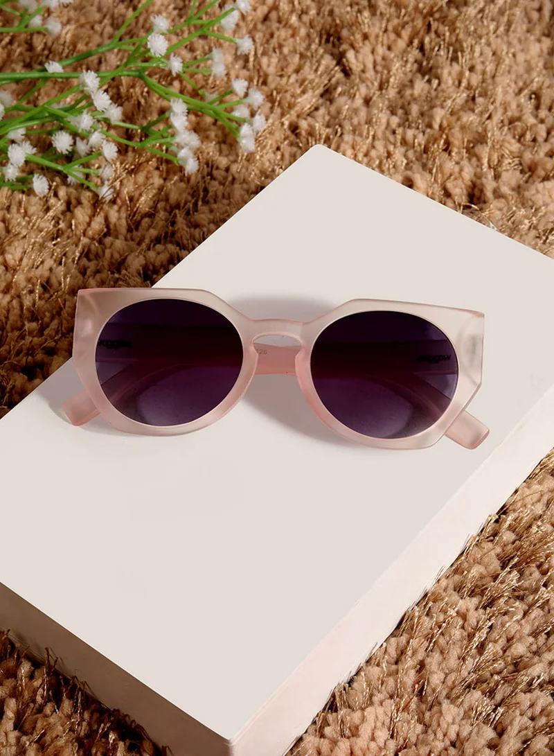 Woggles Brightflare Transparent Pink Round Kids Sunglasses