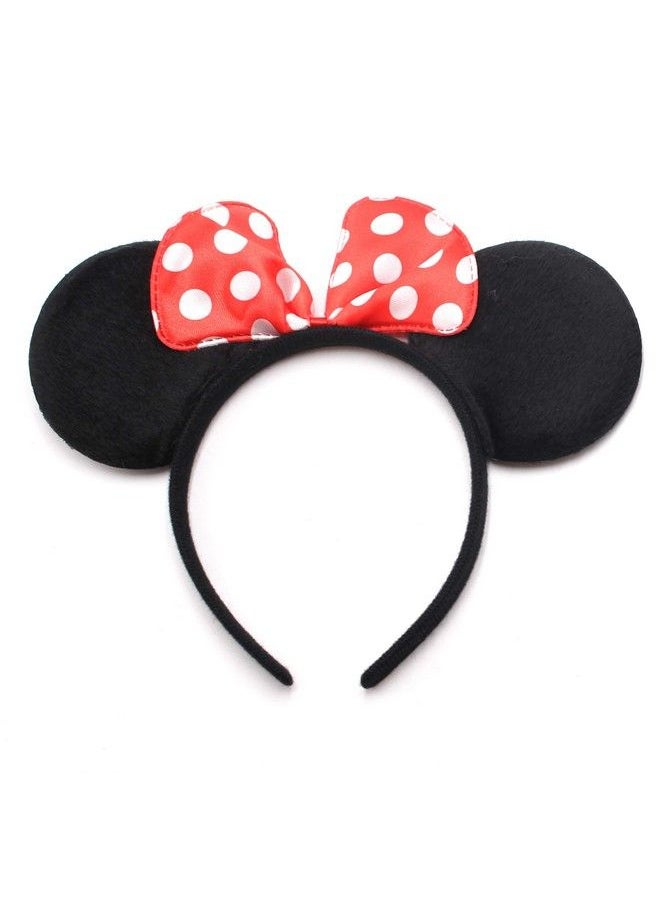 SPADORIVE 20 Pcs Red Bow Party Favor Ears Headband For Boy Girl Birthday Party Celebration Black Red Bow  - Image 3