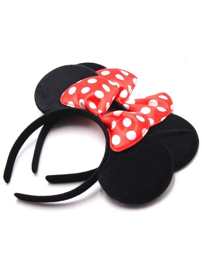 SPADORIVE 20 Pcs Red Bow Party Favor Ears Headband For Boy Girl Birthday Party Celebration Black Red Bow  - Image 4