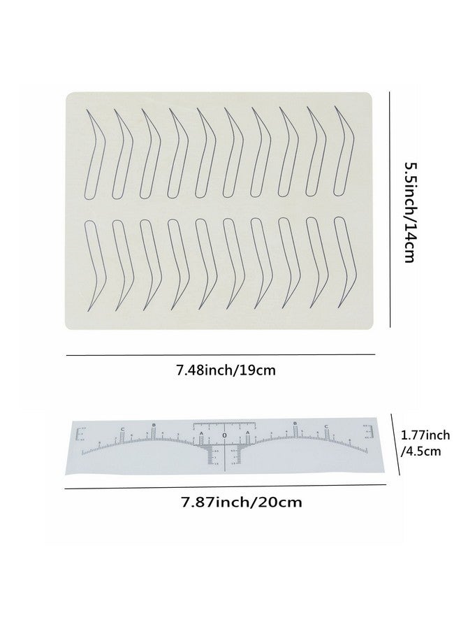 KingWei Tattoo Practice Skin Kit,6 Pieces Eyebrow Latex Microblading Practice Fake Skin Sheet with 4pcs Eyebrow Ruler,No Ink Needed Double Sided for Tattoo Supplies - Image 4