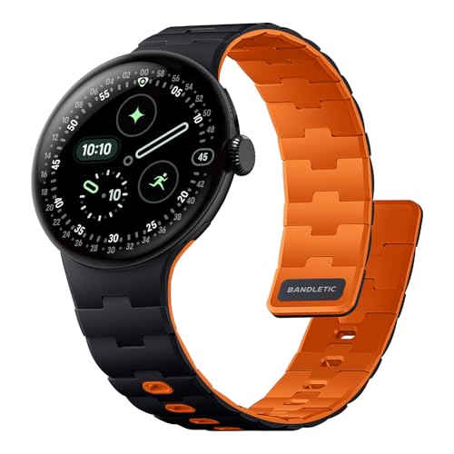 Bandletic Magnetic Silicone Bands Compatible with Google Pixel Watch 4321 41mm for Women and Men Rugged Soft Sport Strap Replacement Wristband - Image 1