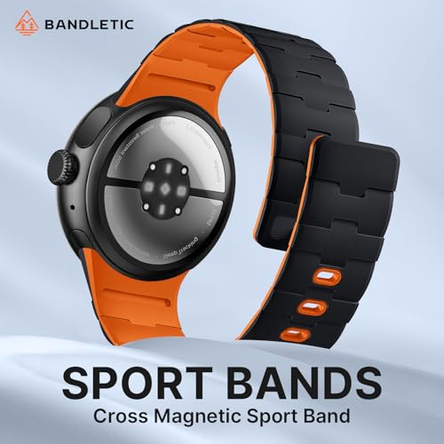 Bandletic Magnetic Silicone Bands Compatible with Google Pixel Watch 4321 41mm for Women and Men Rugged Soft Sport Strap Replacement Wristband - Image 3